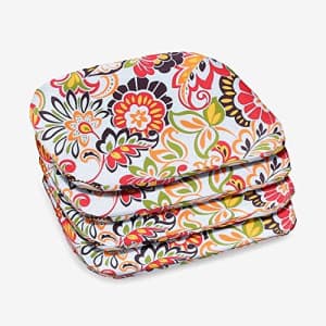 BrylaneHome Set of 4 Stacking Chair Pads Patio Cushion, Floral Sunshine for $63 BrylaneHome Set of 4 Stacking Chair Pads Patio Cushion, Floral Sunshine for $63