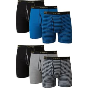 Hanes Men's 100% Cotton Boxer Briefs 6-Pack. That's a savings of $7.