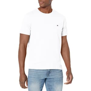 Tommy Hilfiger Men's Crewneck Flag T-Shirt, Bright White, XXL for $23