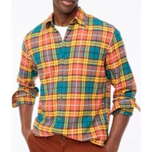 J.Crew Factory Men's Plaid Regular Flannel Shirt for $14 J.Crew Factory Men's Plaid Regular Flannel Shirt for $14