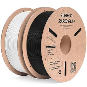 ELEGOO Rapid PLA Plus Filament 1.75mm Black & White 2KG, PLA+ 3D Printer Filament for 30-600 mm/s for $29