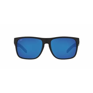Costa Del Mar Men's 6S9013 Spearo XL Polarized Square Sunglasses, Matte Black/Blue Mirrored 580P, for $157