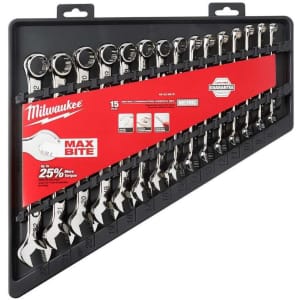 Milwaukee 15-Piece Metric Combination Wrench Set for $80 in cart