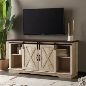 Walker Edison Richmond Modern Farmhouse Sliding Barn Door TV Stand for $138 Walker Edison Richmond Modern Farmhouse Sliding Barn Door TV Stand for $138