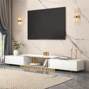Mordelle Modern Rectangle Glossy Extendable TV Stand Storage for $278