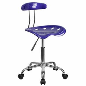 Flash Furniture Vibrant Deep Blue and Chrome Swivel Task Office Chair with Tractor Seat for $59