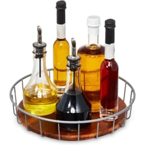 iDesign The Ria Safford Collection Acacia Wood and Wire 11" Spinner Turntable for $14