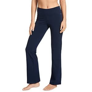 Jockey Women's Activewear Cotton Stretch Slim Bootleg Pant, Thunder Blue, lp for $25