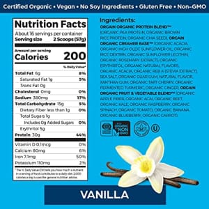 Orgain Vanilla Sport Plant-Based Protein Powder, Made with Organic Turmeric, Ginger, Beets, Chia for $29