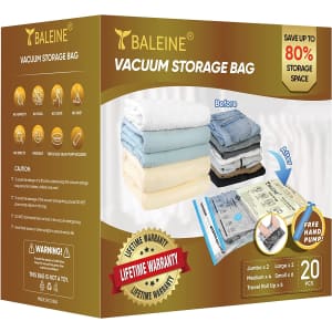 Baleine Vacuum Storage Bags with Hand Pump 20-Pack for $16