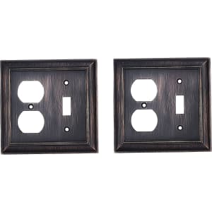 Amazon Basics 2-Gang Duplex Combination Wall Plate 2-Pack for $14