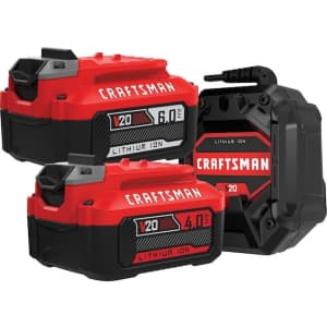 Craftsman V20 20V Lithium-Ion Battery 2-Pack with Charger for $149 + free tool
