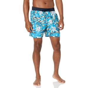 Volcom Men's Standard 17-inch Elastic Waist Surf Swim Trunks, Beach Bunch Maliblue, X-Large for $18
