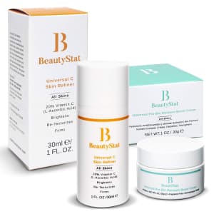 BeautyStat Cosmetics Power Couple Bundle: Universal C Skin Refiner + Pro-Bio Moisture Boost for $98