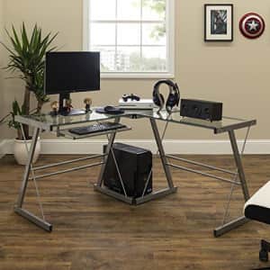 Walker Edison Ellis Glass Top L-Shaped Corner Desk for $67 Walker Edison Ellis Glass Top L-Shaped Corner Desk for $67