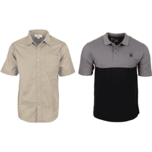 Spyder Men's Polo w/ Tri-Mountain Men's Twill Shirt for $20
