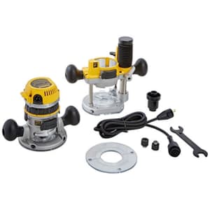DEWALT Router Fixed/Plunge Base Kit, Variable Speed, 12-Amp, 2-1/4-HP (DW618PK) for $203