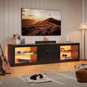 Bestier 70" TV Stand w/ LED Lighting: $126