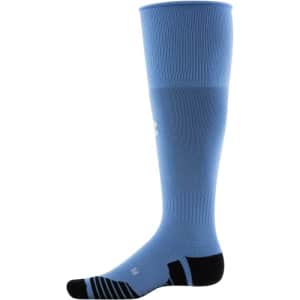 Under Armour Standard Soccer Over-The-Calf Socks, 1-Pair, Carolina Blue/Black/White, Large for $14