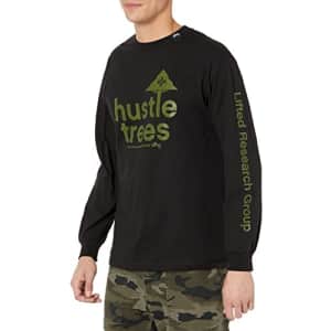 LRG Men's Logo Design T-Shirt, Hustle Trees Black LS, X-Large for $10