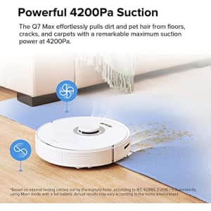 Roborock Q7 Max Robot Vacuum and Mop Cleaner, 4200Pa Strong Suction, Lidar Navigation, Multi-Level for $300