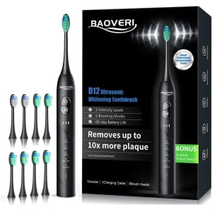 Sonic Electric Toothbrush with 8 Replacement Heads for $26