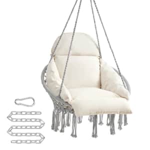 SONGMICS Hanging Chair, Hammock Chair with Large, Thick Cushion, Boho Swing Chair for Bedroom, for $70