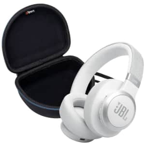 JBL Live 770NC Wireless Over Ear Noise Cancelling Headphone Bundle with gSport EVA Case (White) for $150