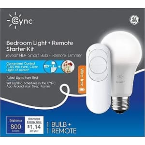 GE Cync Reveal A19 Smart Light Bulb w/ Remote for $11