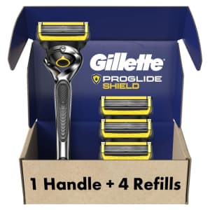 Gillette ProGlide Shield Men's Razor + 4 Blade Refills for $18