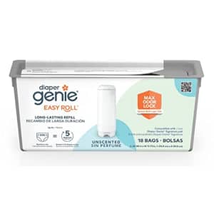 Diaper Genie Easy Roll Refill with 18 Bags | Lasts Up to 5 Months or Holds Up to 846 Newborn for $17 Diaper Genie Easy Roll Refill with 18 Bags | Lasts Up to 5 Months or Holds Up to 846 Newborn for $17