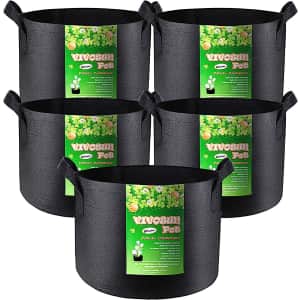 Vivosun 3-Gallon Plant Grow Bag 5-Pack for $19