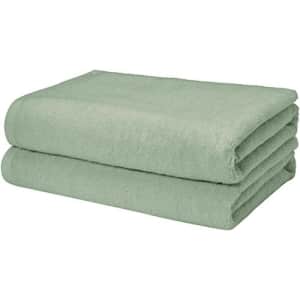 Amazon Basics 100% Cotton Quick-Dry Lightweight Bath Towel, 2-Pack, Seafoam Green, 54" x 30" for $22
