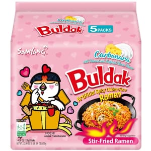 Samyang Buldak Carbo Korean Stir-Fried Noodles 5-Pack for $6.54 via Sub & Save