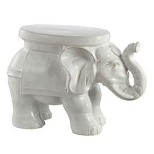 JONATHAN Y TBL1007A White Elephant 14.2" Ceramic Garden Stool Coastal Contemporary Transitional for $123