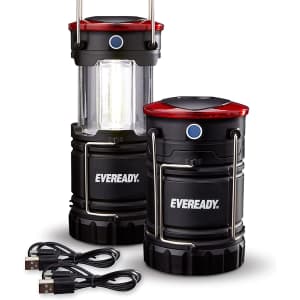 Eveready 360 Rechargeable LED Camping Lantern 2-Pack for $28