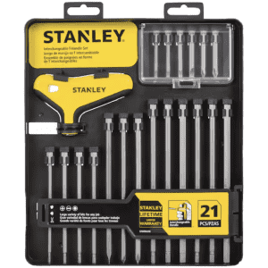 Stanley 21-Piece T-Handle Multi-Bit Screwdriver Set for $12