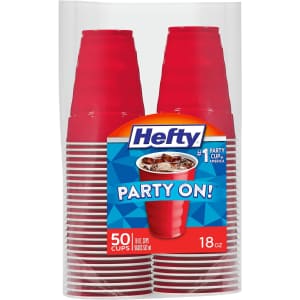 Hefty Party On 18-oz. Plastic Cups 50-Pack for $5.55 w/ Sub & Save Hefty Party On 18-oz. Plastic Cups 50-Pack for $5.55 w/ Sub & Save