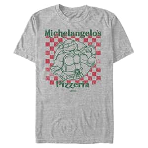 Nickelodeon Men's Big & Tall Mikeys Pizza T-Shirt, Athletic Heather, Large Tall for $22