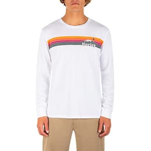 Hurley Men's Everyday Washed Long Sleeve T-Shirt, White, X-Large for $17