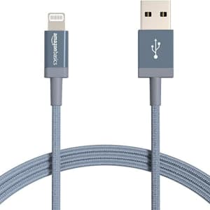 Amazon Basics 6-Foot Braided USB-A to Lightning Cable 2-Pack for $22