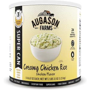 Augason Creamy Chicken Rice Chicken Flavor 44-oz. Super Can for $13