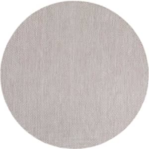 Unique Loom Outdoor Solid Collection Area Rug (6' 1" Round Beige/Ivory) for $55
