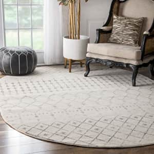 nuLOOM Moroccan Blythe Area Rug, 6' 7" x 9' Oval, Grey/Off-white for $150
