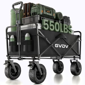 GVDV Heavy Duty Collapsible Folding Wagon for $57 GVDV Heavy Duty Collapsible Folding Wagon for $57