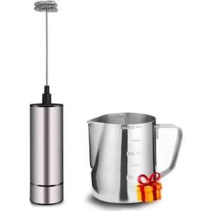 Basecent Handheld Milk Frother and Pitcher for $8