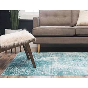 Unique Loom Sofia Collection Traditional Vintage Area Rug, 2' 2" x 3', Turquoise/Ivory for $32 Unique Loom Sofia Collection Traditional Vintage Area Rug, 2' 2" x 3', Turquoise/Ivory for $32