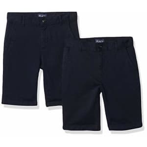 The Children's Place Boys' Uniform Stretch Chino Shorts 2-Pack, New Navy, 16 for $11