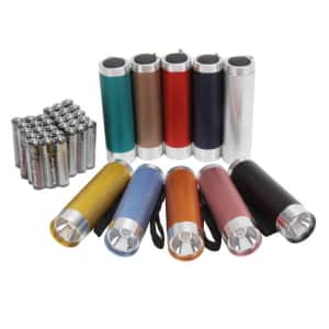 Ozark Trail Mini Aluminum LED Flashlight 10-Pack w/ 30 AAA Batteries for $13
