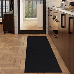 Ottomanson Ottohome Collection Solid Design Runner Rug, 2'3" X 6', Black Solid (OTH8403-2X6) for $20